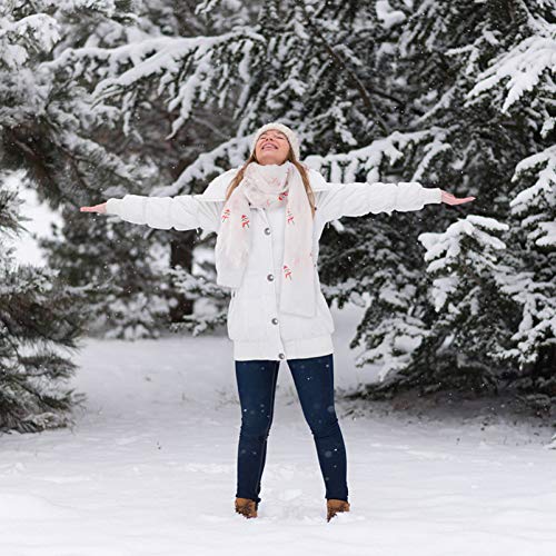 KESYOO LenÃ§o Feminino de Natal Branco Boneco de Neve Xale Macio Quente para O Inverno LenÃ§o Elegan