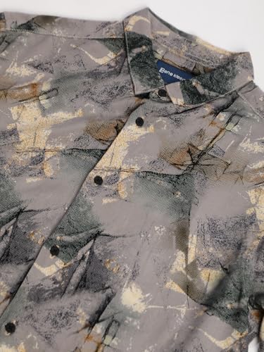 Image of BENE KLEED Men's Abstract Print Cotton Blend Shirt | Spread Collar | Full Sleeves | Tailored Fit |