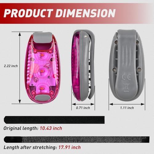 Image of Nilight LED Safety Light 4PCS Pink Marine Navigation Bike Tail Lights Three Modes Waterproof Reflective Gear Clip On Flash Strobe Indicator Lamp for Night Boating Fishing Cycling Jogging