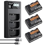 K&F CONCEPT LP-E6NH Batterie e Caricabatterie a Triplo Slot Compatibile con Canon EOS R7, R6, R5, R, 6D Mark II, 5D Mark IV, 5D Mark III, 5DS, 5DS R, 5D Mark II, 80D, 90D, 6D, 7D, 7D Mark II
