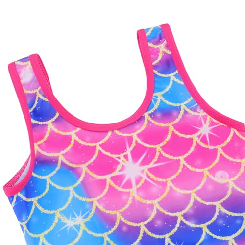 Image of Girls Swimsuit One Piece UPF 50+ Floral Skirted Bathing Suit Modest Beach Swim Dress 3-11 Years