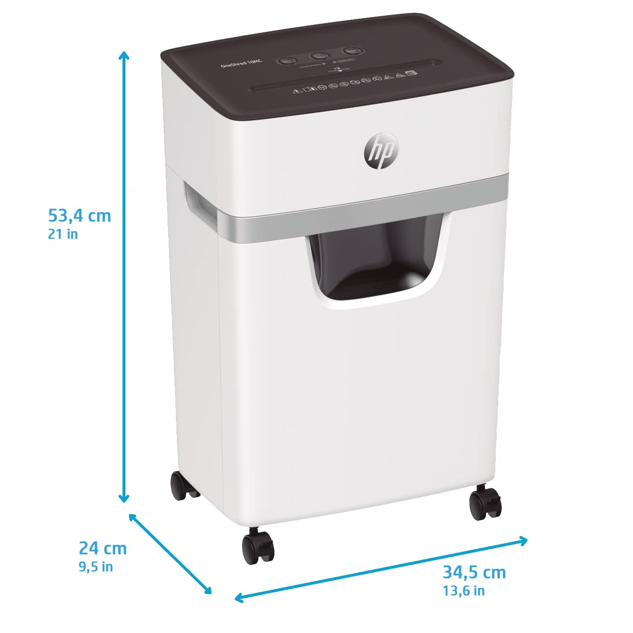 HP OneShred 10MC, Aktenvernichter, Sicherheitsstufe P-5, Micro Cut, 10 Blatt, 2804