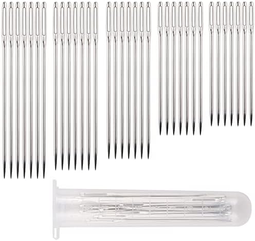 35 Pcs Large Eye Hand Sewing Needles, Assorted Sizes Stitching Needles for Hand Sewing Sharp Embroidery Needles with Storage Case
