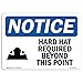 OSHA Notice Sign - Hard Hat Required Beyond This Point | Aluminum Sign | Protect Your Business, Construction Site, Warehouse & Shop Area | Â Made in the USA