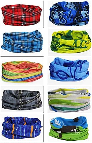Multi-use Seamless Headband Tube Bandana Headwrap Fashion Scarf 10 Pack (Style 9)