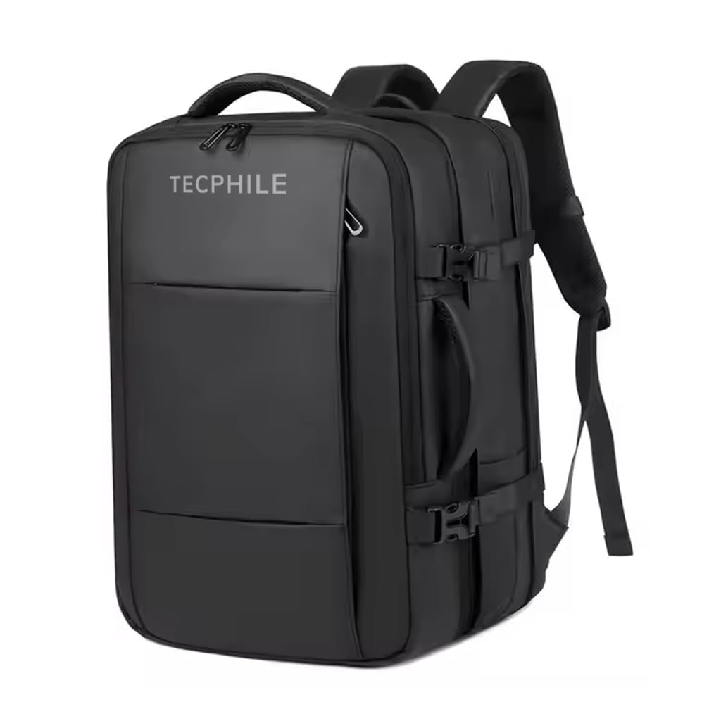Large Capacity Laptop Bag 22L–37L Expandable Waterproof Travel Backpack fit for 17” Laptop Convertible Design 180° Flat-open, Dry/Wet Separation Pocket, Bagpack for Office-image-27