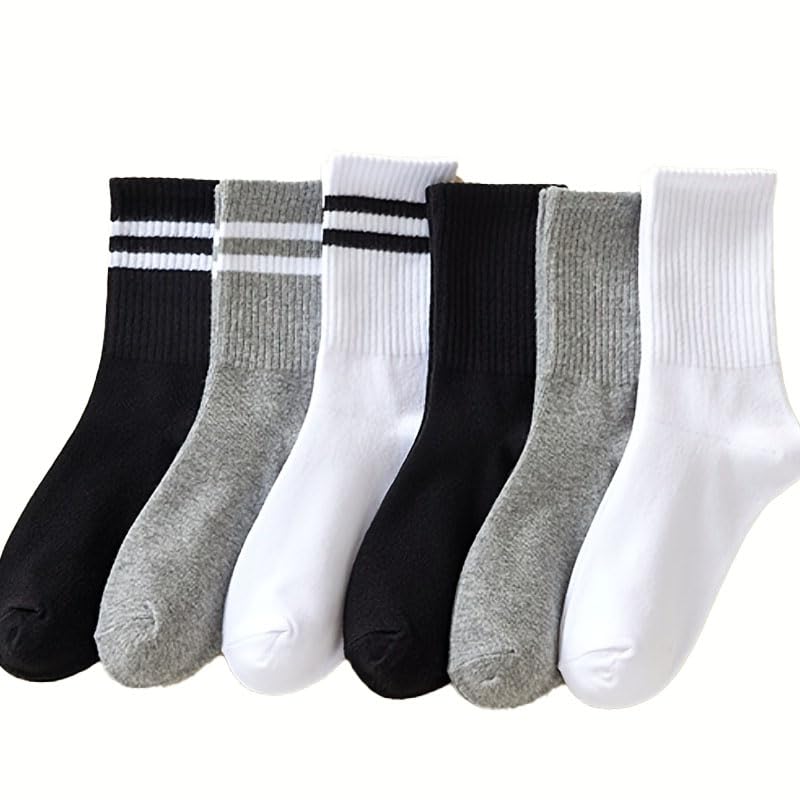 Long Socks Suitable for Men and Women, Suitable for Autumn and Winter Casual Wear (5 Pairs/6 Pairs)2