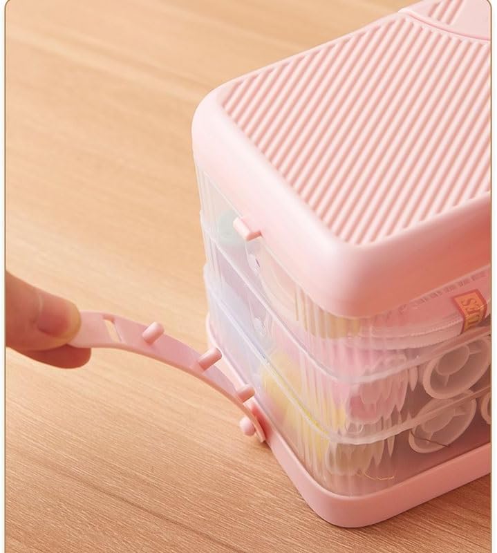 MVNOIRE Plastic Multi-Functional Rotating Household Sewing Kit Tool Box Needle Thread Bag