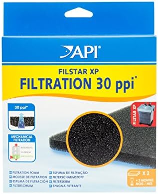 API FILSTAR XP FILTRATION FOAM 30 PPI Aquarium Canister Filter Filtration Pads 2-Count,Blacks & Grays