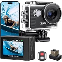 Dragon Touch 4K30FPS Action Camera Vision 3 20MP 100FT Waterproof Underwater Camera with Remote 170 Wide Angle WiFi Sports Camera with 2 Batteries and Mounting Accessories Kit
