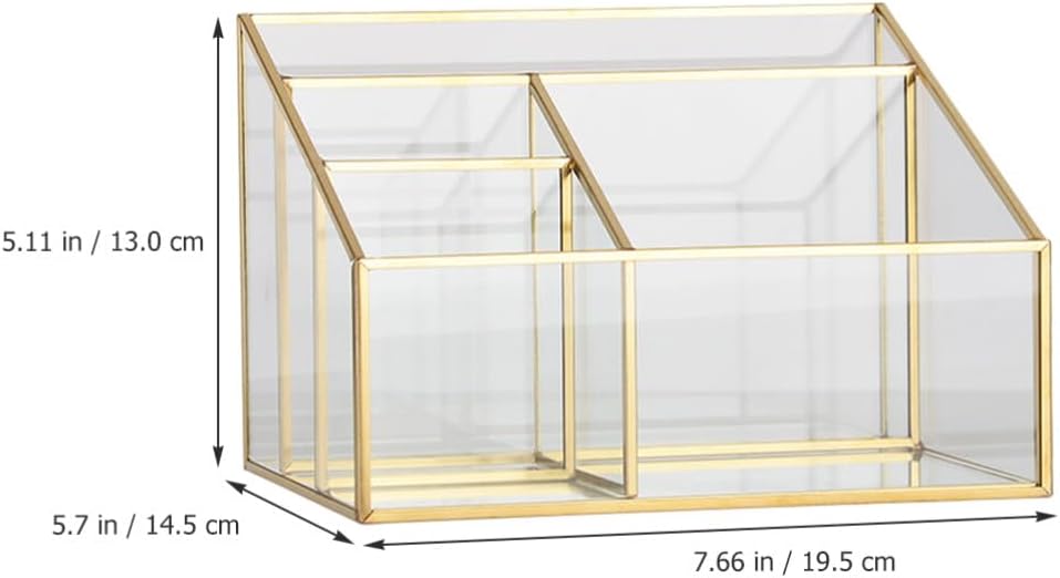 Didiseaon storage shelves storage shelf Make Up Holders And Organizers Corner Makeup Organizer Glass Makeup Brush Holder Glass Cosmetic Display Case Makeup Storage alloy storage rack jewelry