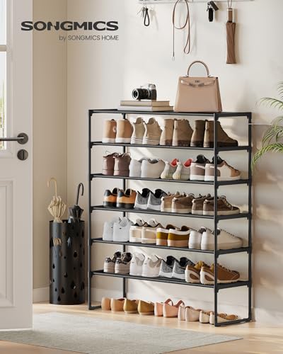 Image of SONGMICS Shoe Rack, 6-Tier Shoe Organizer, Metal Storage Shelf