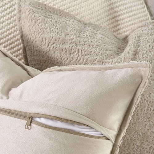 MADIZZ Pack of 2 Chenille Velvet Throw Pillow Covers 12x20 Inch Light Taupe Soft Neutral Decorative Throw Pillows Accent Boho Cushion Covers for Couch Sofa Modern Farmhouse Home Decor by MADIZZ - Used condition - Image 3