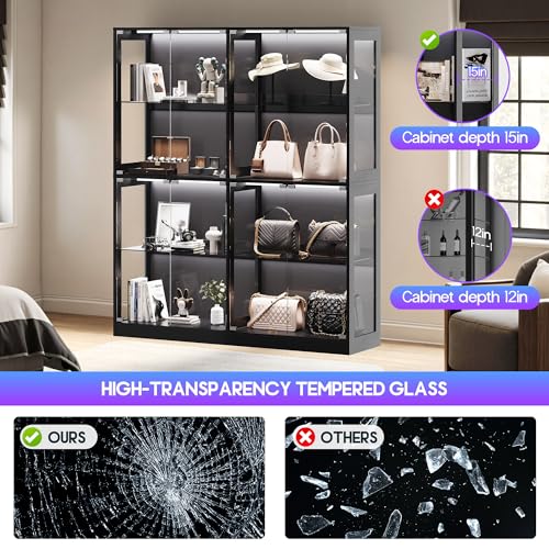 Image of AMERLIFE 60-Inch RGB Display Cabinet with Glass Shelves