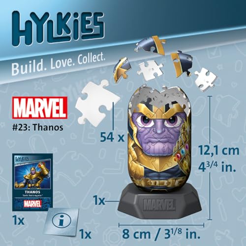 Ravensburger Puzzle 3D Hylkies Édition Marvel Figurine n°23 Thanos Adultes et Enfants 54 pièces numérotées à Assembler sans Colle Support Inclus Marvel 12008010 - vue 8