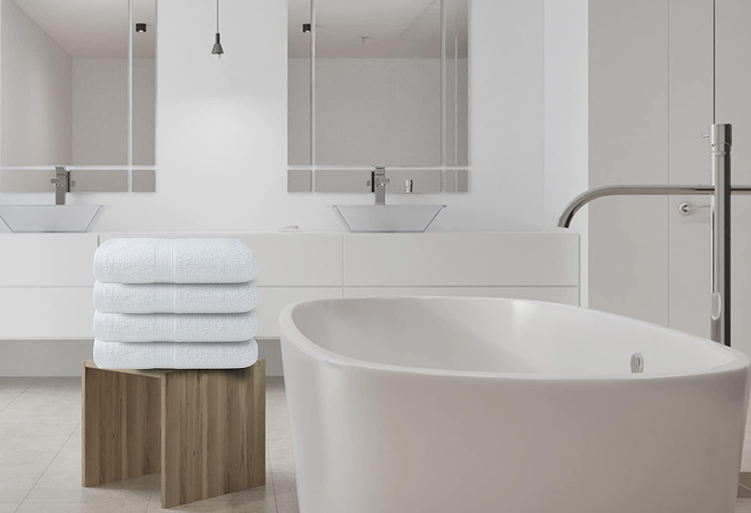 Textila White Bath Towels for Bathroom Size: 24x48 Inch Bathroom Towels 100% Cotton Bath Towels Set of 6 Ultra Soft & Quick Dry Gym Towels | Shower Towels | Pool Towels | Spa Towels | Hotel Towels : Home & Kitchen