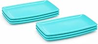 Vista 6 de Mintra Home - Platos reutilizables para servir (verde azulado, cuadrado, 2 unidades (14 pulgadas)