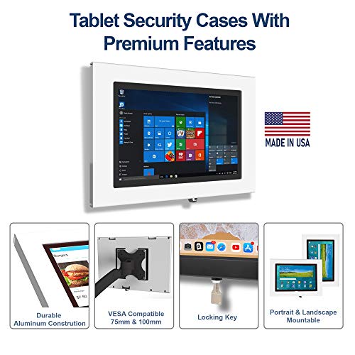 Tabcare Locking Wall Mount Metal Enclosure For Ms Surface Pro 3 4 6 2017 - Kiosk, Pos, Store, Show Display (Black) #TOP1