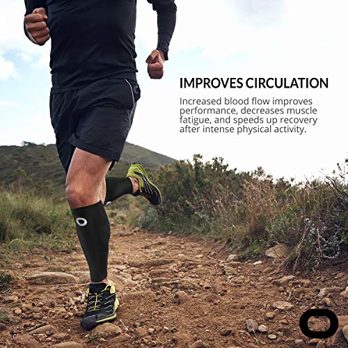 Crucial Compression Calf Sleeves For Men & Women (Pair) - Instant Shin Splint Support, Leg Cramps, Calf Pain Relief, Running, Circulation And Recovery Socks - Premium Compression Sleeve For Calves #TOP3