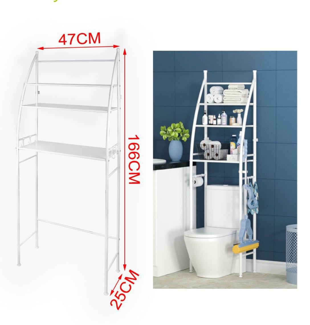 Scaffali da Bagno Scaffali Salvaspazio Scaffali Forati per Lavatrice Scaffale Sopralavatrice Sopra Toilette Mobiletti Bagno Scaffale Lavanderia Scaffale Sopra Scaffali Bagno Salva Spazio (TOILETTE)