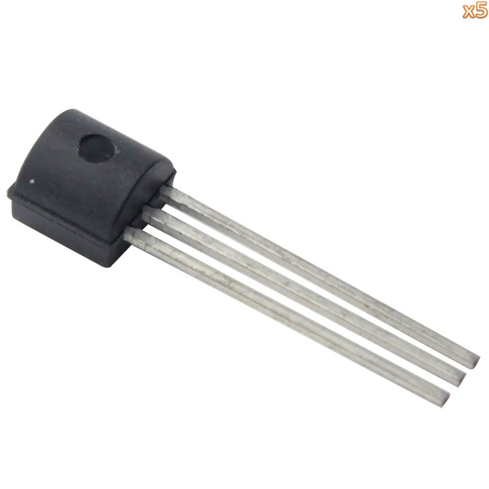 niceEshop(TM) Température DS18B20 Fil Numérique Capteur IC (Noir, Ensemble de 5 Pcs)