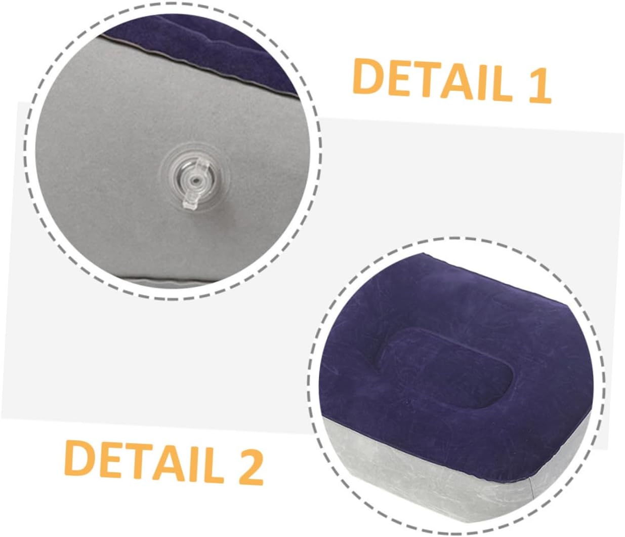 GLEAVI 3pcs Inflatable Foot Rest Pillow for Lightweight PVC Foot Stool with Random Color Pump Easy to Inflate for Airplane Train Bus Travel Random Color