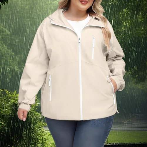 Chaqueta de lluvia para mujer cortavientos ligera con ajuste ajustado 2