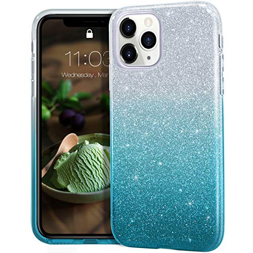 MATEPROX Compatible with iPhone 11 Pro Max case,Bling Sparkle Cute Girls Women Protective Case for iPhone 11 Pro Max 6.5 inch(Gradient Green)