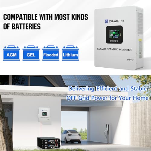 Image of ECO-WORTHY 5000W UL1741 Solar Off-Grid Split-Phase AIO Inverter, 48Vdc to120Vac, 5500W@500V PV Input