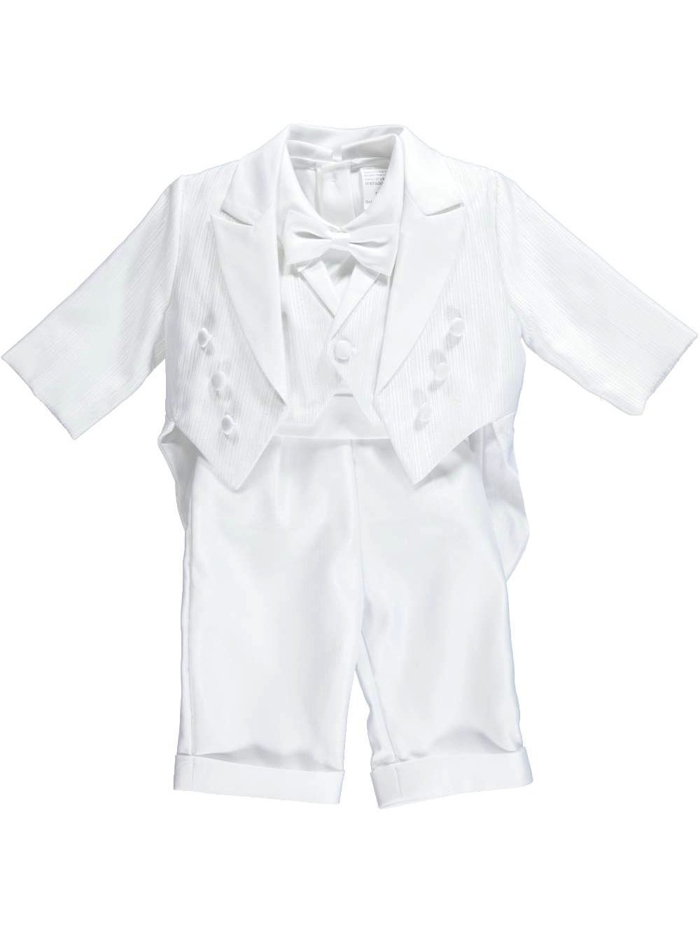 Pretty Me Baby Boys' First 6-Piece Christening Tuxedo - white, 18 months