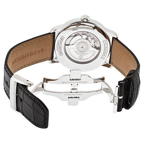 Baume & Mercier Men's Classima Automatic Silver Dial Black Genuine Leather2