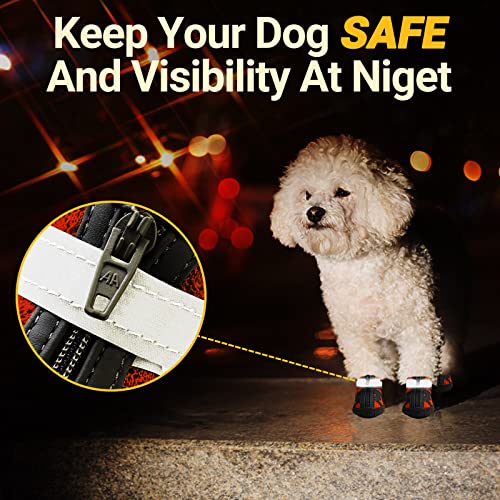Dog Shoes For Small Dogs, Breathable Dog Boots For Summer Hot Pavement, Ourdoor Walking, Indoor Hardwood Floors, Puppy Dog Booties & Paw Protectors With Reflective Straps Anti-Slip Sole Orange Size 1 #TOP3