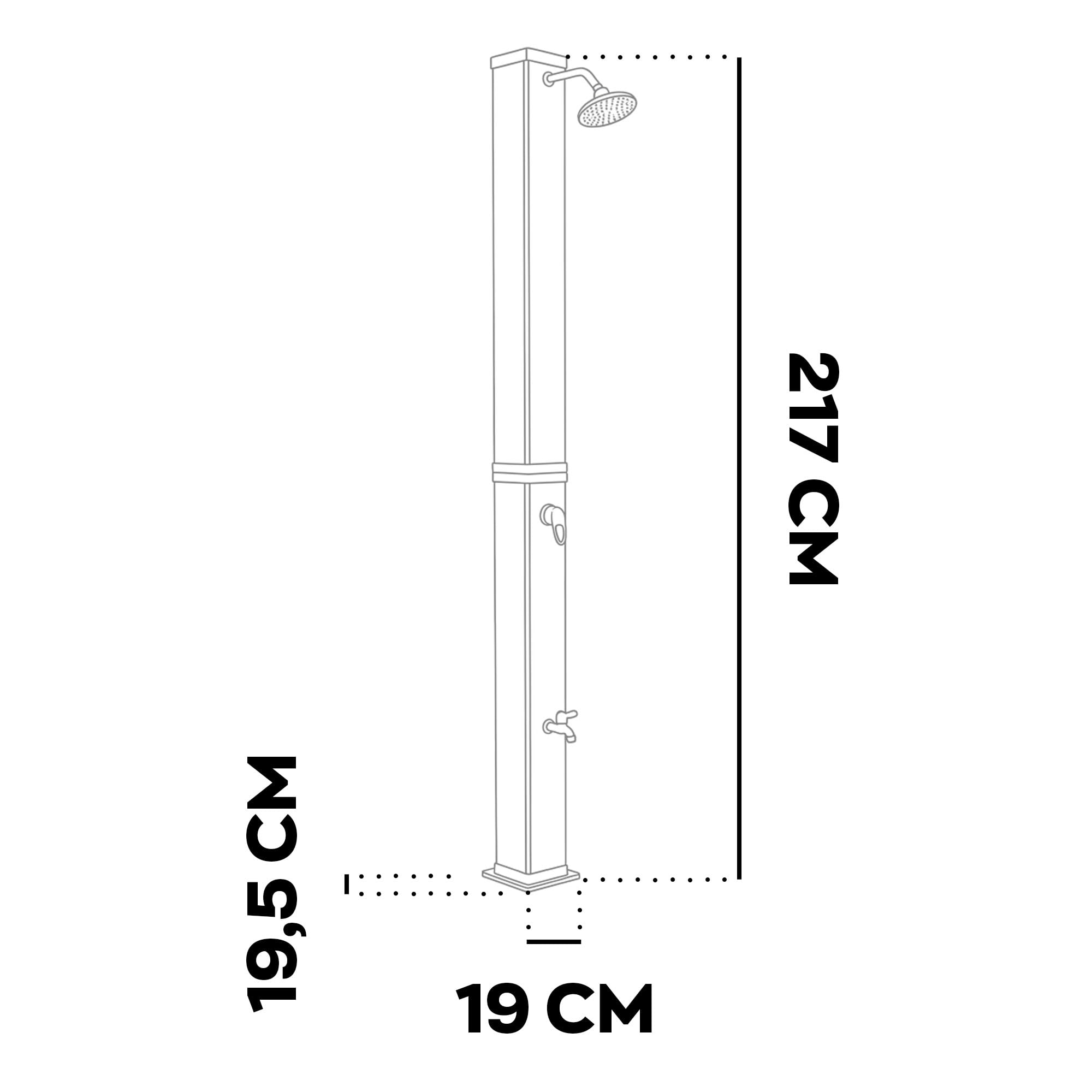 FRANKYSTAR Prysznic solarny do ogrodu z PVC. Prysznic solarny na zewnątrz Satynowa stal grzewcza. 20L / 35L / 40L (40, brąz)