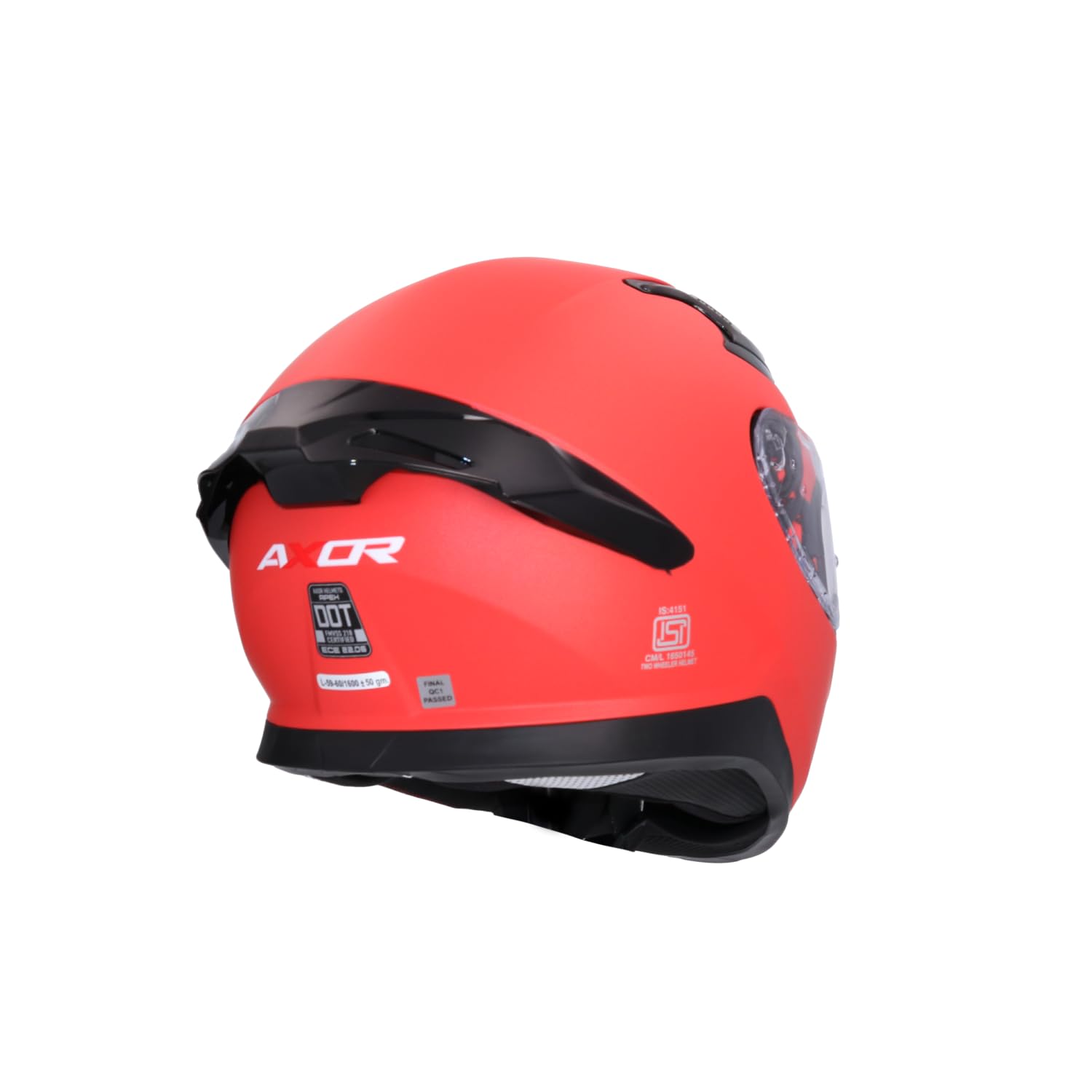 Casco AXOR Apex Solid Casco Integral de Moto Rojo Mate con Pantalla Extra y Lente Solar, Diseño Deportivo, Talla XS