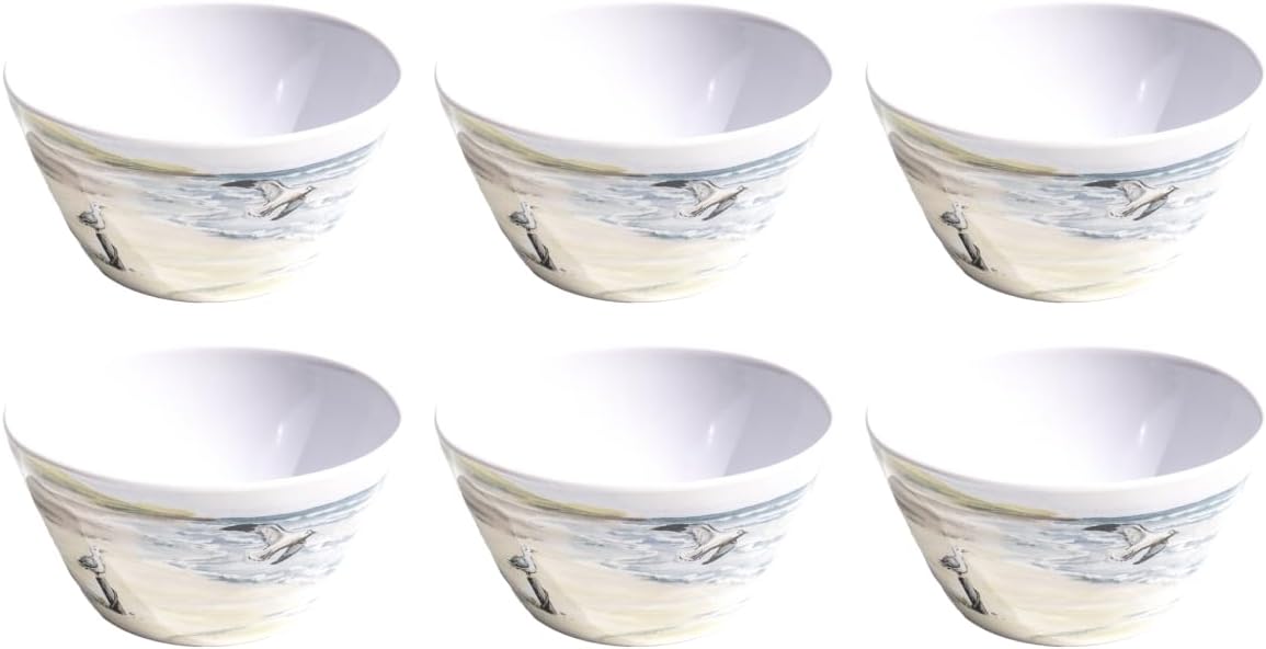 By the Shore Melamine Cereal Bowl - White - 5.9" - Set of 6