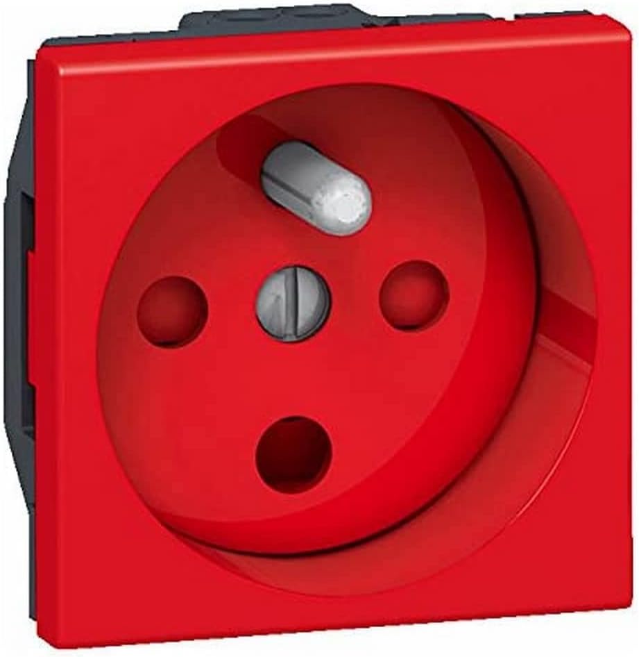 Prise De Courant 2P+T Surface à Détrompage Mosaic Link Raccordement Lateral 2 Modules Rouge Legrand 077170l
