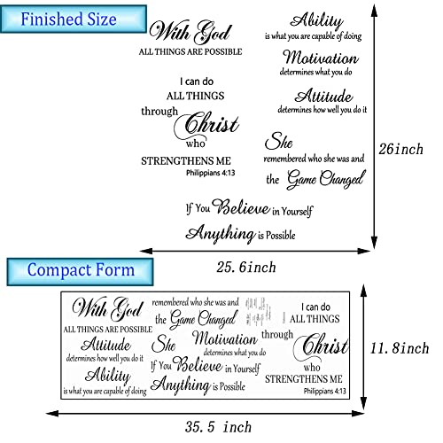 Inspirational Wall Decal Stickers Motivational Quote Stickers Verse Wall Stickers Peel And Stick Vinyl Wall Decor Removable Positive Wall Sticker For Bedroom Living Room Office Bathroom. #TOP5