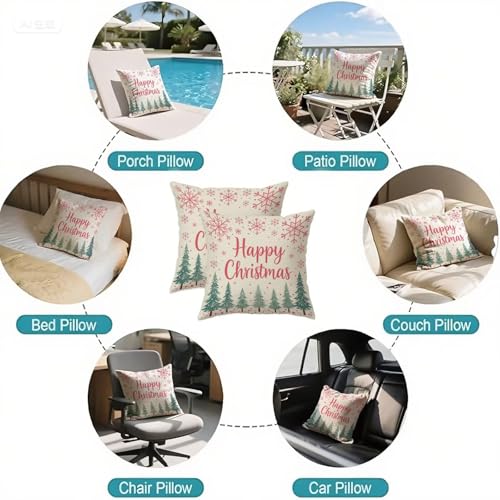 Housse coussin Noël 60x60 imperméable avec fermeture éclair