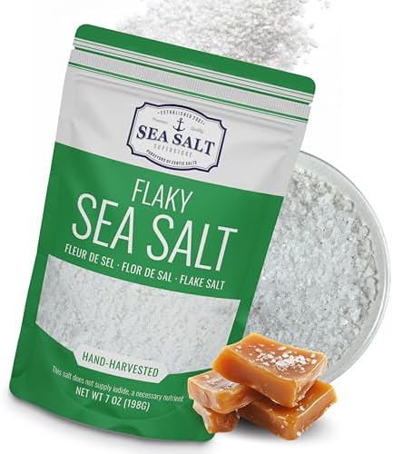 Sea Salt Superstore Flaky Sea Salt Flakes, Baja Fleur de Sel, 7 oz Bag