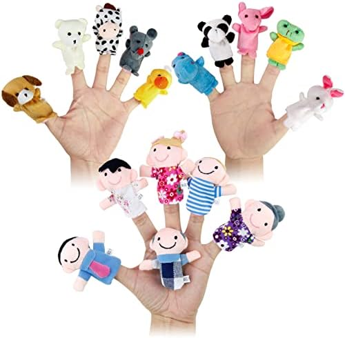 Sealive 16-PCS Finger Puppets for Toddlers Story Time - Soft Velv...