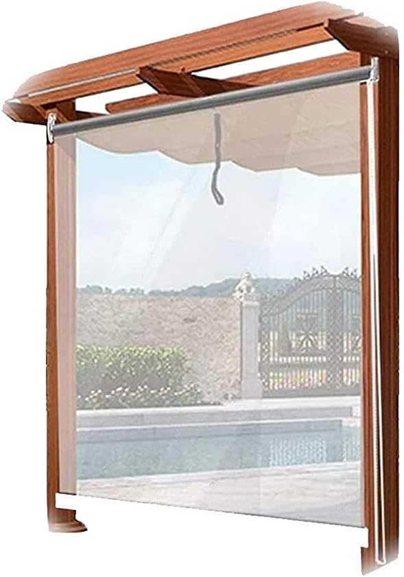 Roller Shade Custom Blinds, Waterproof and Dustproof Transparent Roller Blinds, Easy to Fix, 60/80/100/120cm Wide, Can Be Raised and Lowered, Suitable for Indoor and Outdoor ()