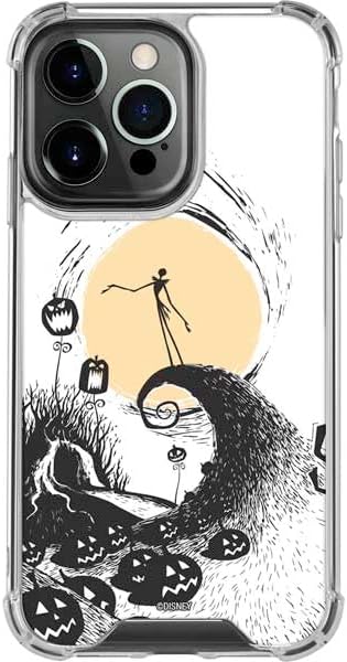 Skinit Clear Phone Case Compatible with iPhone 16 Pro - Officially Licensed Disney The Nightmare Before Christmas Jack on Spiral Hill Art Design