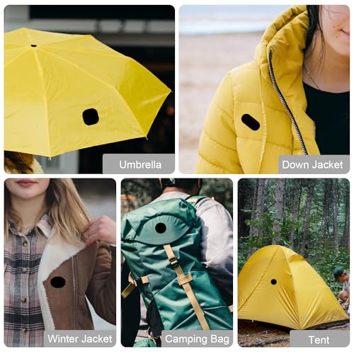 20 folhas de remendos pretos de reparo de jaqueta acolchoada, jaqueta de nylon autoadesiva, tecido l