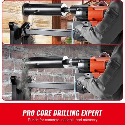 Happybuy 10-Inch Wet Diamond Core Drilling Machine, 750RPM Concrete Drill Rig with Stand & Wheels, 2500W Power, 1-1/4