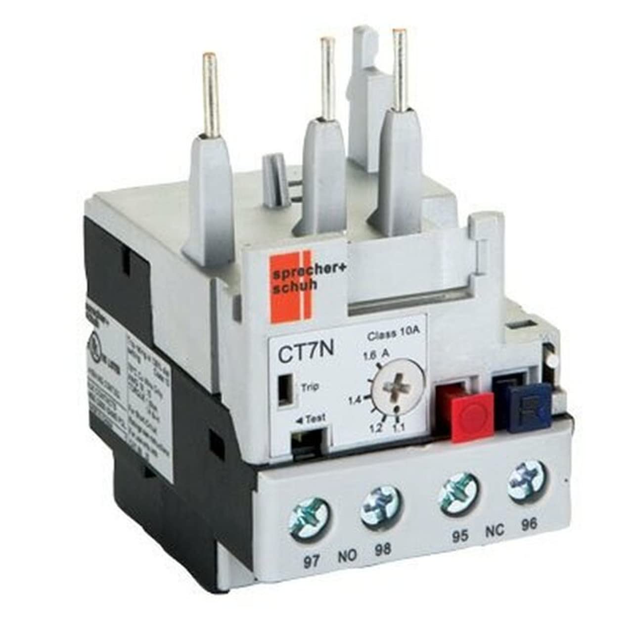 SPRECHER & SCHUH CT7N-23-B75 OVERLOAD RELAY, 5.5-7.5 AMP, AUTO/MANUAL, BIMETALLIC