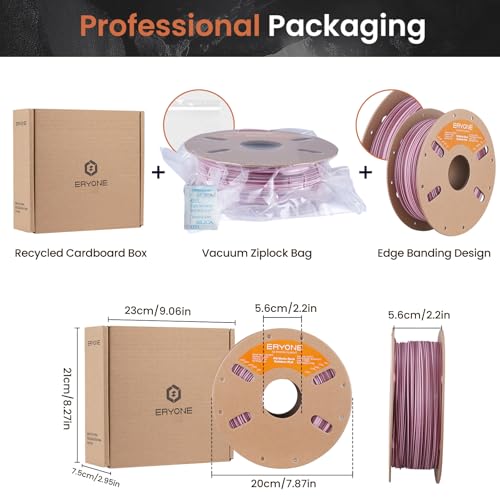Image of ERYONE Matte Rock Rainbow 3D Printer PLA Filament 1.75 + /-0.03mm, Matte Multicolor Filament PLA 1KG(2.2LBS) Spool, 30-500mm /s High Speed Printing Twist Rainbow PLA, Grand Canyon