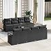 vidaXL Gartensofa-Set mit Kissen 9 pcs Schwarz Poly-Rattan, Garten- und Terrassensofas, langlebig, modern, modulares Design, UV-beständige Materialien, ideal für den Außenbereich