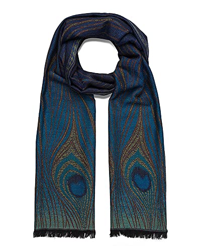 Shawl Scarf Womens Shawls Warm Like Pashmina Scarf Wrap Evening or Day Peacock Design2