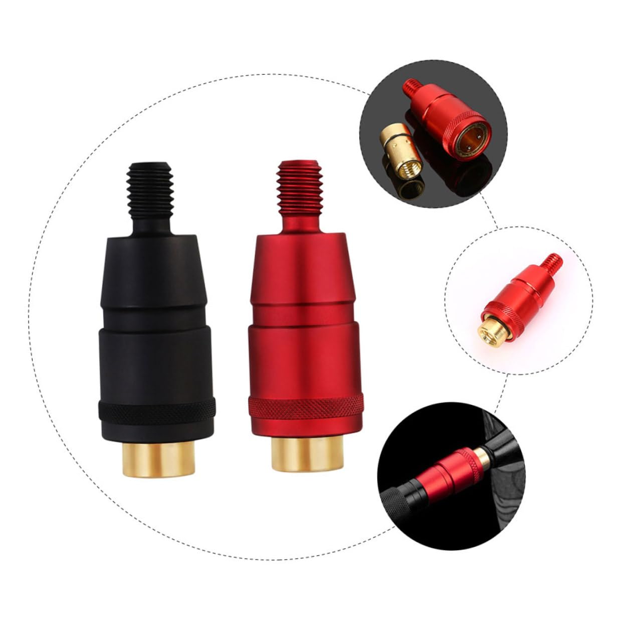 ABOOFAN 5 Set Connettore per Rete da Pesca Connettore per Canna da Pesca Adattatore Universale Giunto per Rete Connettore per Retino da Immersione Lega di 2 Pezzi * 5