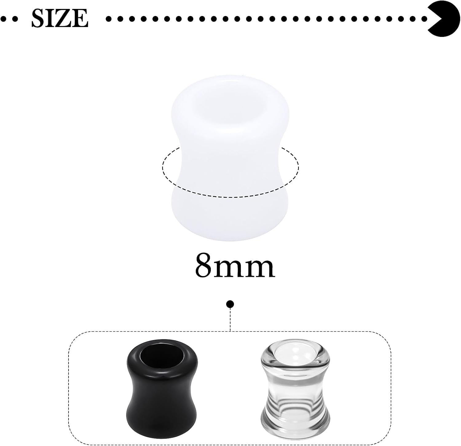 6G-50mm Acrylic Thin Gauges for Ear lightweight Tunnels Clear Black White Double Flared Ear Flesh Plugs Tunnels Earrings for Women Men - Image 2